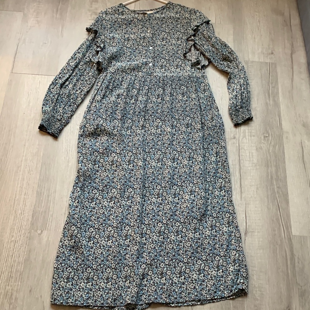 NWOT Sonmer Women's Long Sleeve Floral Maxi Dress, size L.